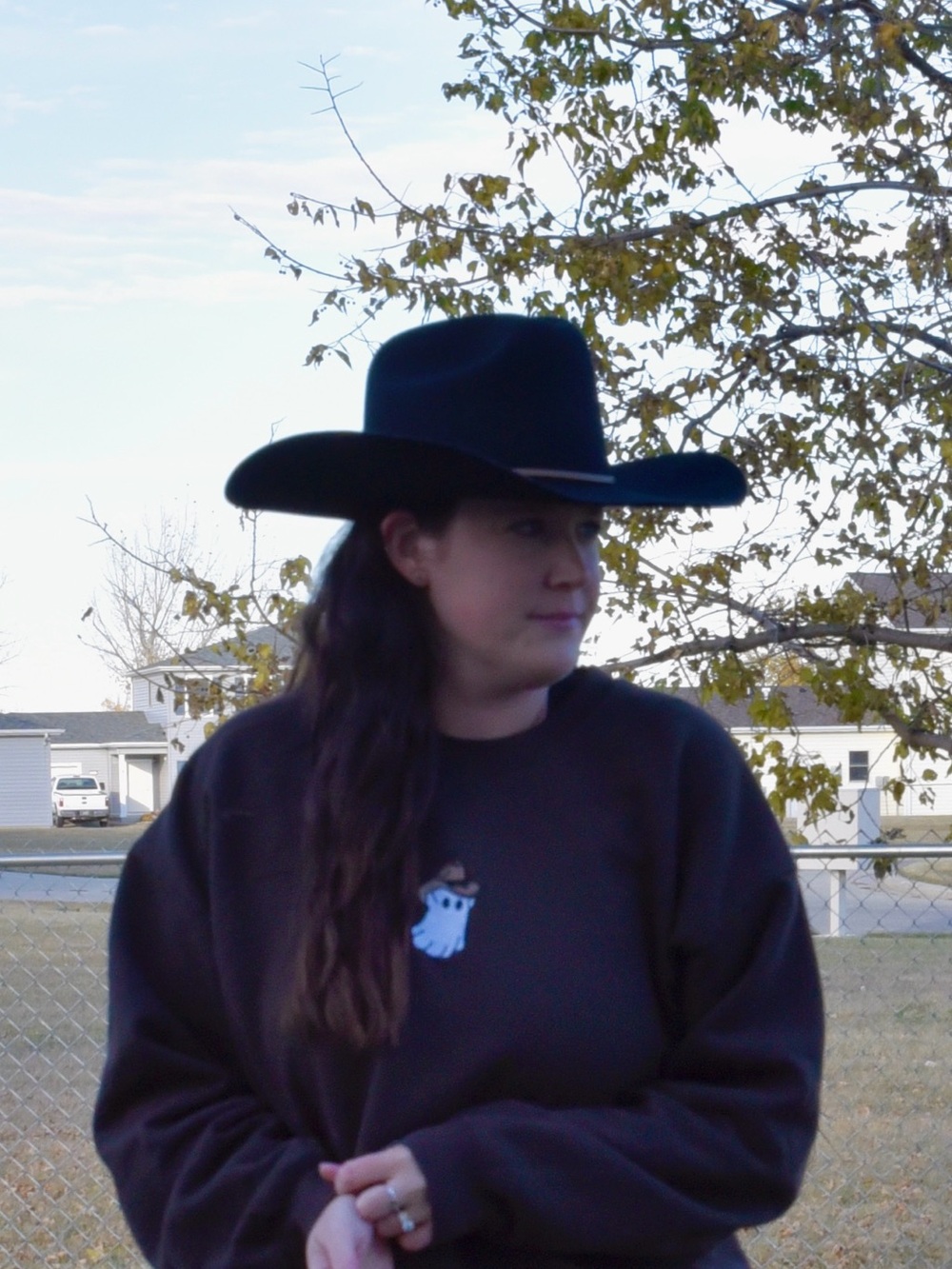 GIGI PIP Black Teddy Wide-Brim Western Hat